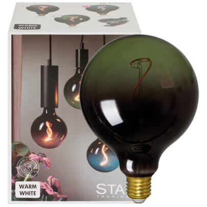 LED-Filament-Lampen, Globe-Form, Rauchglas grn verspiegelt, E27/4W, 65 lm, 2200K  125