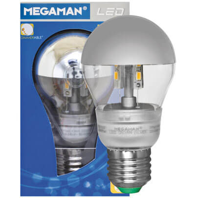 LED-Lampe, CLASSIC, Kopfspiegellampe, AGL-Form,  kar/silber, E27/5W