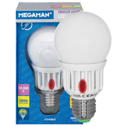 LED-Lampe, CLASSIC SENSOR, AGL-Form, matt, E27/6W (47W), 600 lm, 2800K