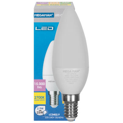 LED-Lampe, CLASSIC, Kerzen-Form, matt, E14/2,9W (25W), 250 lm, 2700K