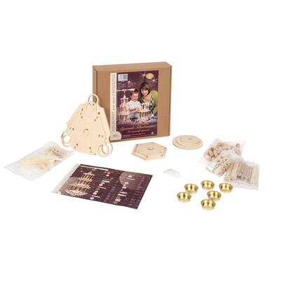 Weihnachtspyramide, XL, fr 6 Teelichter, Set zum Selbstaufbau