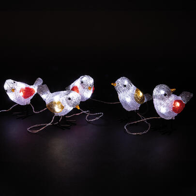 LED-Vgel, 10 weie LEDs, 5er-Set