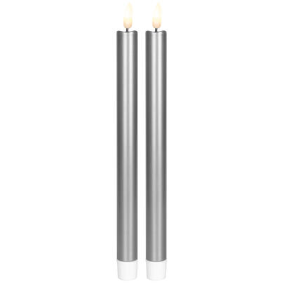 LED-Tafelkerze, 1 warmweie flackernde LED, 2er-Set, H 250,  20, mit Fernbedienung