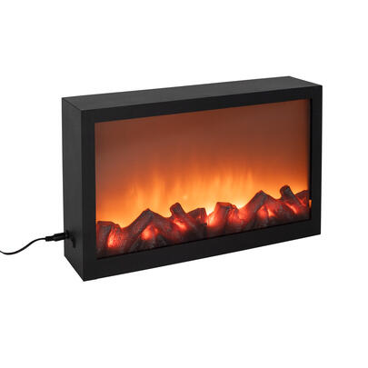 Kamin, mit LED-Beleuchtung
