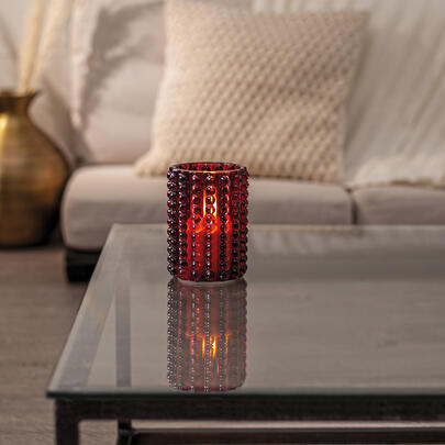 Windlicht, FLAMME DOTTY, 1 warmweie flackernde LED