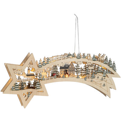 Fensterbild STERNSCHWEIF, 12 warmweie LEDs