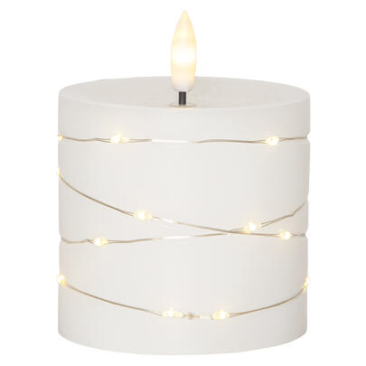 Echtwachskerze, FLAMME DEW, 25 warmwei�e LEDs, wei�