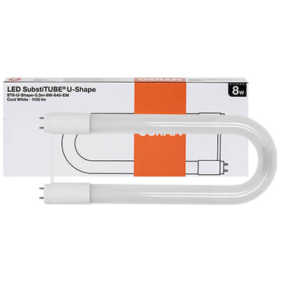  LED-U-Rhre, SubstiTUBE T8, T8-U-Form, opal, 2G13/8W, 1.100 lm, 4000K, KVG/VVG/240V  