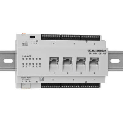 REG-Gigabit-Switch, SR 10TX GB PoE, zur Hutschienenmontage, 10 Ports, PoE