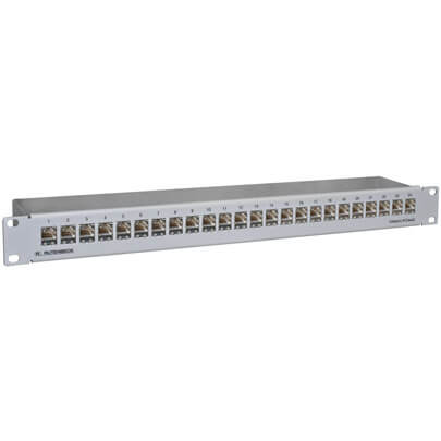 Einbau-Patch Panel, CAT 6EA, Datenbertragung bis 250 MHz, 19 Zoll, 24 Ports