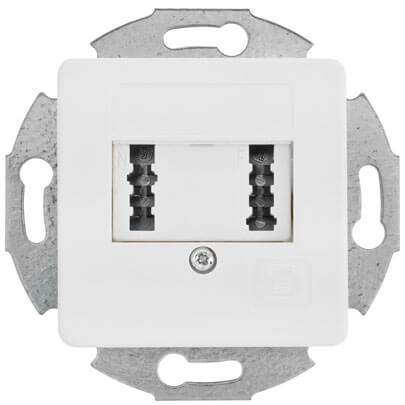Kombi-Telefonsteckdose, TAE, Zentralplatte 50 x 50 mm, reinwei�