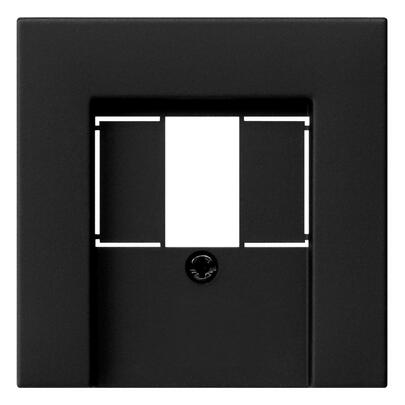 Zentralplatte, fr 1 bis 3-fach-TAE-Steckdose, Standard 55, schwarz matt