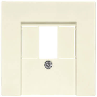 Zentralplatte, fr 1 bis 3-fach-TAE-Steckdose, Standard 55, cremewei glnzend