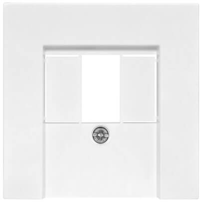 Zentralplatte, fr 1 bis 3-fach TAE-Steckdose, Standard 55, reinwei glnzend
