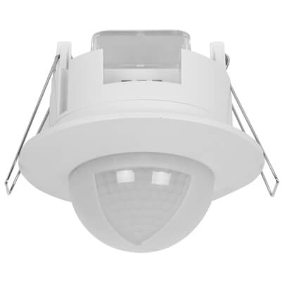 Prsenzmelder, RPIRDE2, fr den Decken-Einbau, 2000W/1000VA, LED 1000W Erfassungswinkel 360, Reichweite bis  20 m, Prsenz bis  6 m, wei