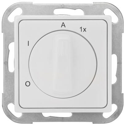 UP-Auenlichtschalter, 55 x 55 mm mit Adapterrahmen, reinwei