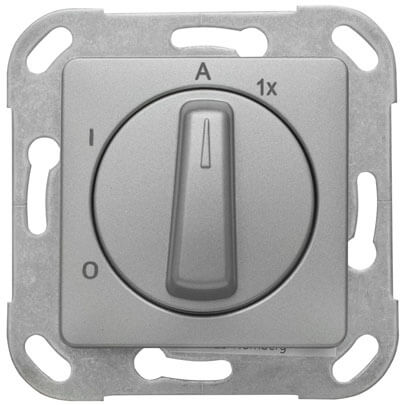 Au�enlichtschalter, Zentralplatte 50 x 50, silber matt