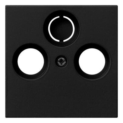 Zentralplatte, fr TV/Radio/SAT- Antennensteckdose, Standard 55, schwarz matt