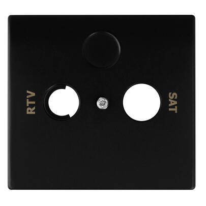 Zentralplatte, f�r TV/Radio- Antennensteckdose, APOLO 5000, schwarz matt