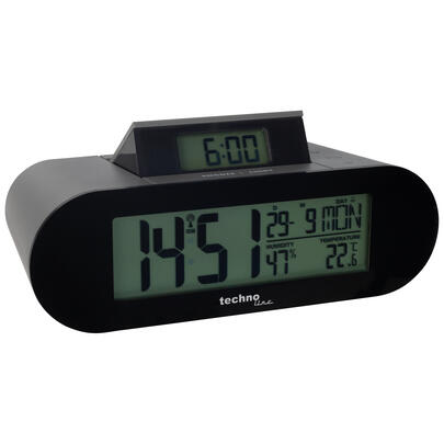 Wecker, WT 376, mit Funkuhrwerk, schwarz