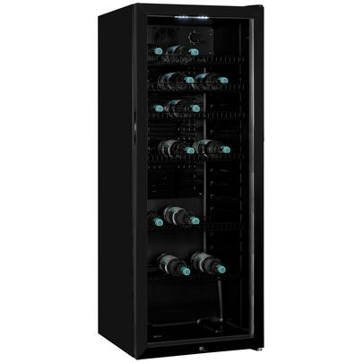Glastrkhlschrank, 237 Liter, H 1.400 abschliebar,  schwarz