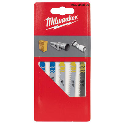 Stichsgeblatt Set, 5-teilig, Standardsgebltter, T-Aufnahme, Sgebandlnge 75 mm, fr Holz und Metall