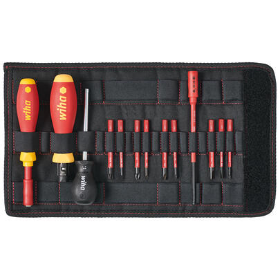 VDE-Drehmoment- Schraubendreher-Set, SOFTFINISH-SLIMFIX, 14 teilig, mit Falttasche