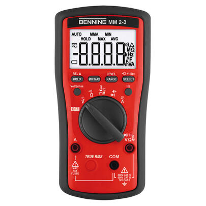 Digital-Multimeter, MM 2-3, CAT III 1000V/CAT IV 600V, mit Temperaturmessung