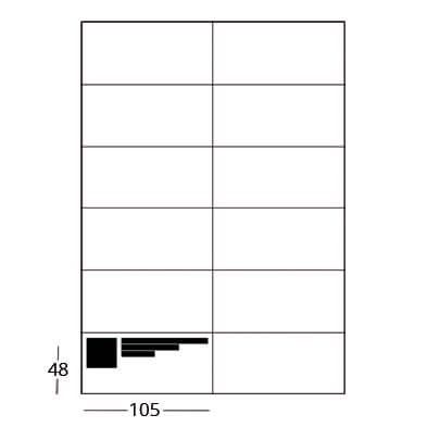 MPM-Etiketten, DIN A4, 105 x 48 mm, selbstklebend