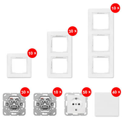 GIRA Schalterpaket, SYSTEM 55, reinwei glnzend